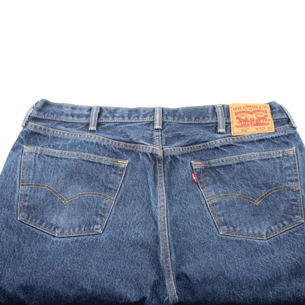 Vintage Levi's 501 Jeans 40 X 28 Blue Denim Medium Wash Straight Button Fly - Picture 3 of 12